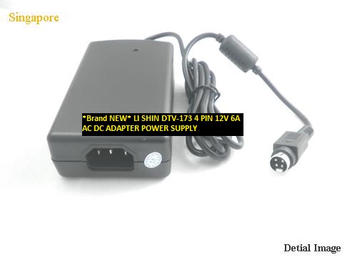 *Brand NEW* LI SHIN DTV-173 4 PIN 12V 6A AC DC ADAPTER POWER SUPPLY